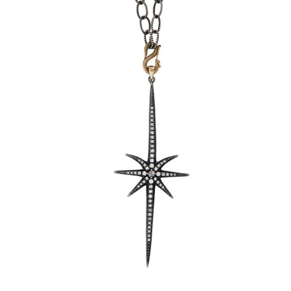 MIZUKI DIAMOND 14K & STERLING SILVER SHADOW STARBURST ICICLE PENDANT NECKLACE